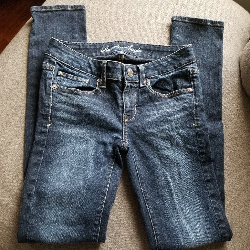 AEO dark skinny stretch jeans